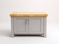 Buffet - Bois - 118x60x92 cm - Gris clair-Bois naturel - Style moderne