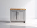 Buffet - Bois - 86x44x90 cm - Gris perle-Bois clair - Style contemporain compact