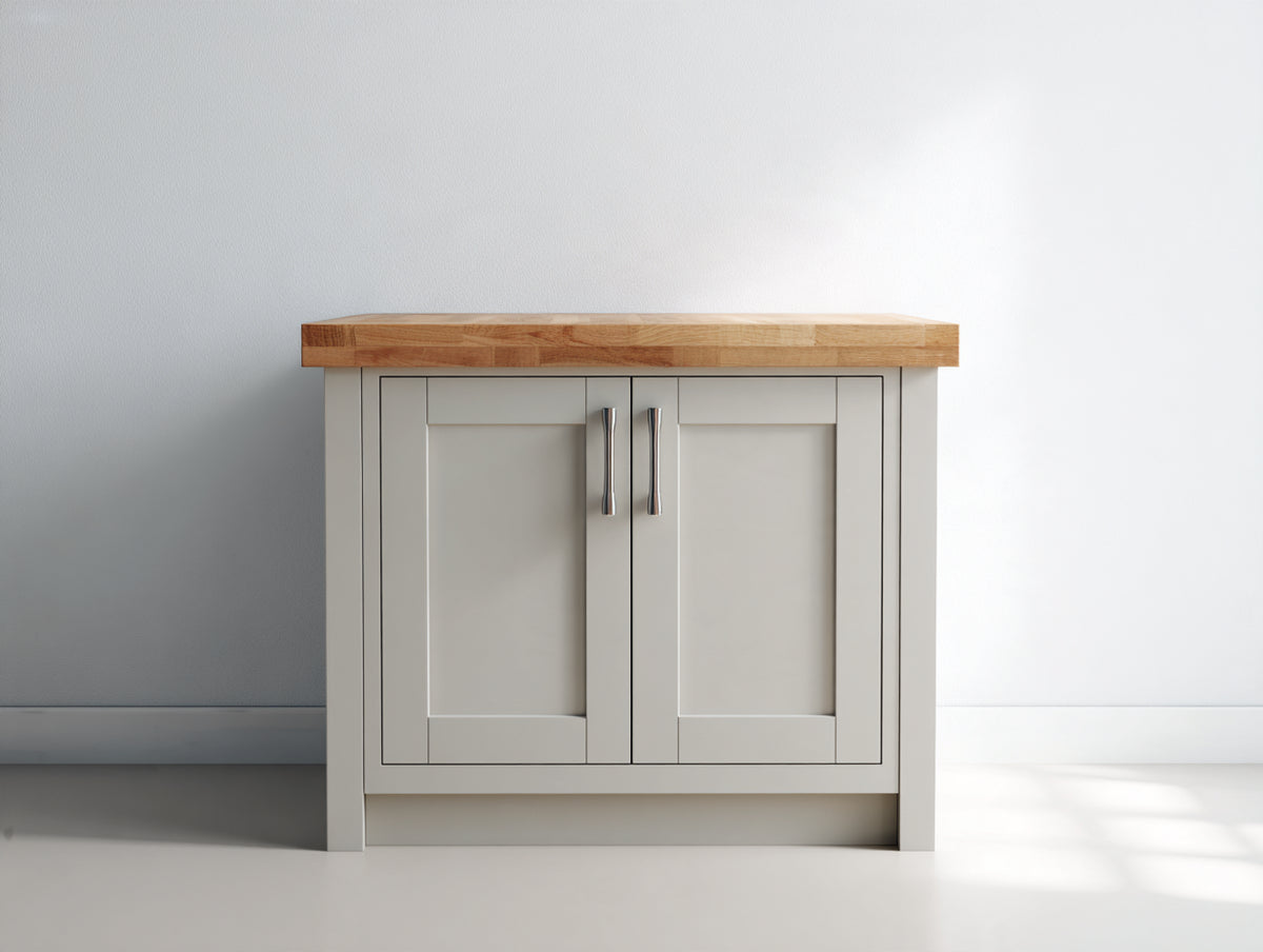 Buffet - Bois - 98x46x93 cm - Greige-Bois naturel - Style scandinave moderne