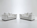 Ensemble de canapés - Cuir synthétique - 180x94x88 cm - Blanc ivoire - Style contemporain avec accoudoirs rembourrés