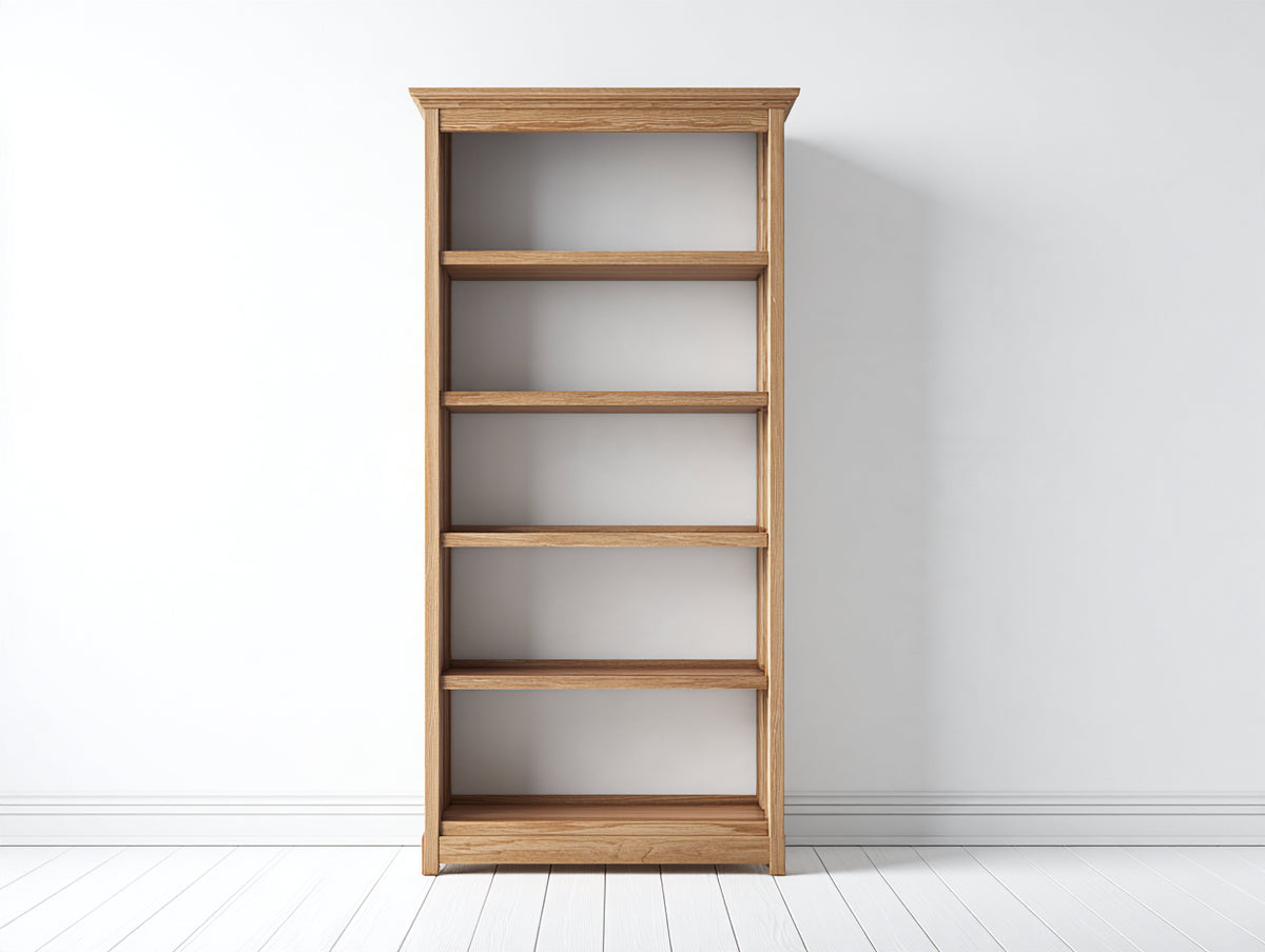 Bibliothèque - Bois - 74x30x176 cm - Chêne naturel - Style minimaliste ouvert