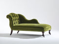 Chaise longue - Velours - 175x76x87 cm - Vert olive - Style vintage capitonné