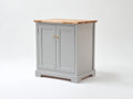 Buffet - Bois - 88x45x96 cm - Gris clair-Bois naturel - Style campagne moderne