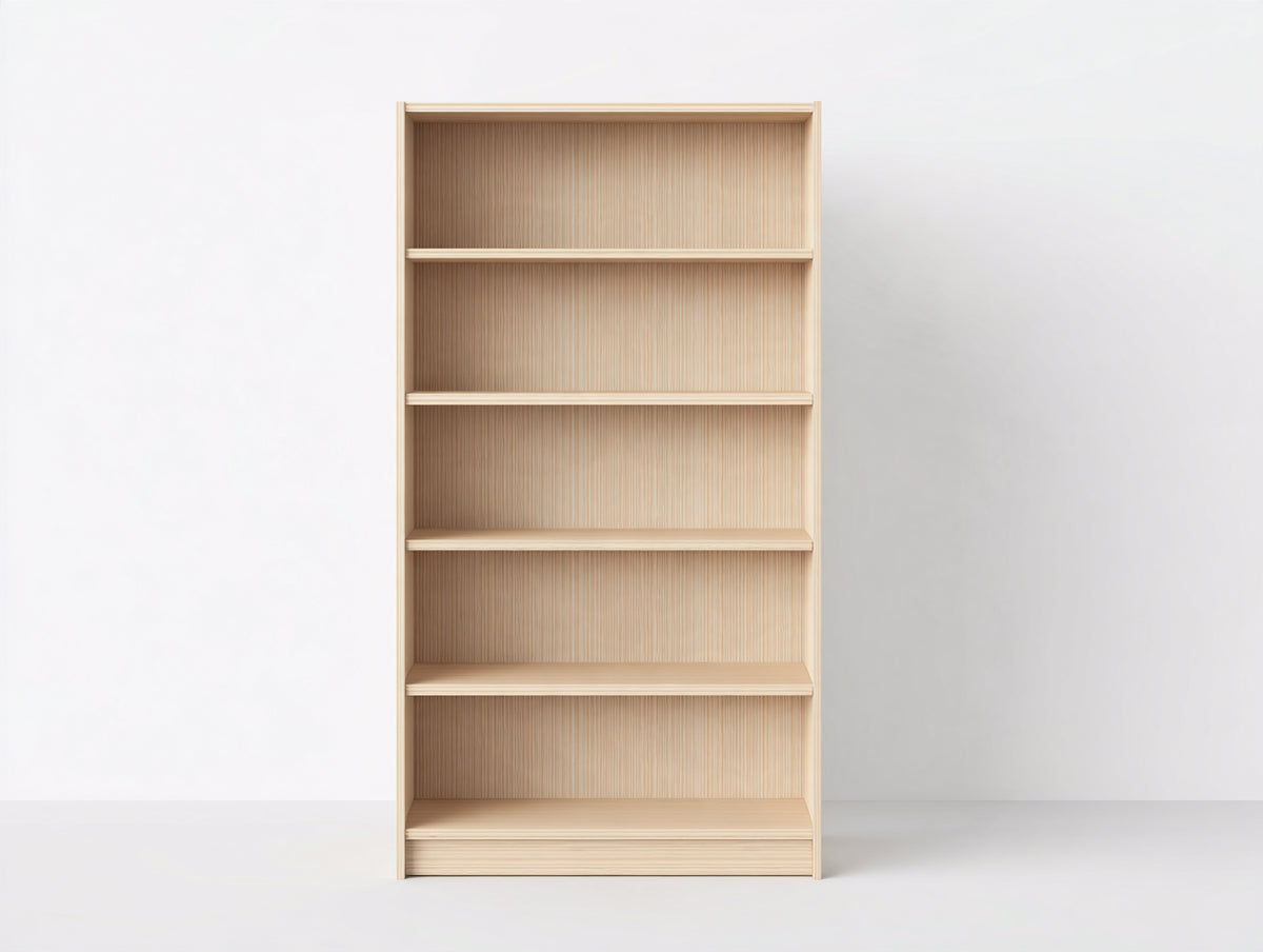 Bibliothèque - Bois - 96x34x185 cm - Bois clair - Style minimaliste ouvert