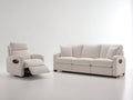 Ensemble de canapés - Tissu - 222x97x100 cm - Beige sable - Style contemporain avec relaxation électrique et repose-pieds extensible