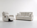 Ensemble de canapés - Tissu - 180x95x101 cm - Beige clair - Style contemporain avec relaxation électrique et repose-pieds extensible