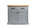 Buffet - Bois - 104x46x98 cm - Gris-Bois naturel - Style rustique contemporain