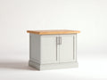 Buffet - Bois - 96x55x91 cm - Blanc cassé-Bois clair - Style classique contemporain