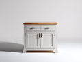 Buffet - Bois - 94x44x88 cm - Blanc-Chêne naturel - Style campagne moderne