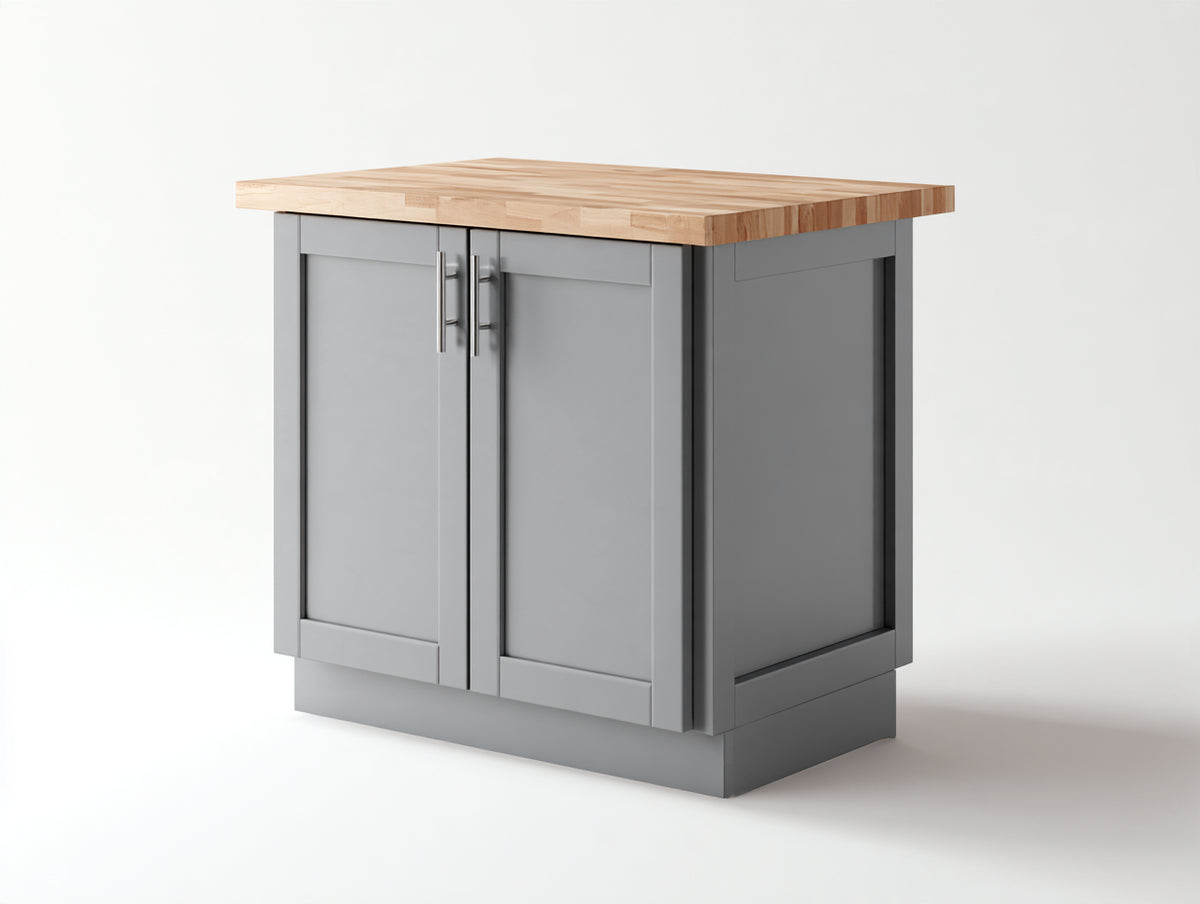 Buffet - Bois - 96x60x92 cm - Gris-Bois clair - Style moderne